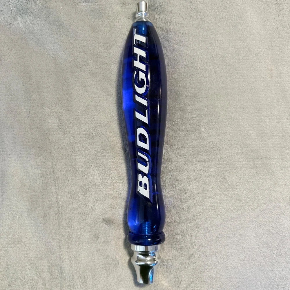 Vintage Bud Light Blue Acrylic Beer Tap Handle Draft Beer Keg Bar Man Cave 11.5